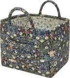 Boho Fabric Storage Basket, Large Capacity Laundry Basket, 12.2'' x 10.23'' x 10.23'' Collapsible Laundry Hamper with Easy Ca