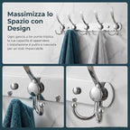 2-Pack Coat Rack Wall Mounted – Space-Saving Wall Clothes Rack, 5 Tri Hooks, Stainless Steel Entryway Organizer for Coats, Ha