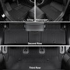 Floor Mats for 2026 Hyundai Palisade 7/8 Seat (Only Gas), All Weather TPE Black Cargo Mat with 3rd Seat Back Cover and Lower Trunk Mat for 2026 Hyundai Palisade Calligraphy Accessories