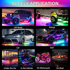 Underglow LED Lights for Cars 180 LEDs RGBI Neon Accent Strip Lights with 16 Million Colors DIY & Music Mode Underbody Exterior Lights Kit for RV SUV Truck Boat 12V