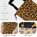 Brown Leopard Car Garbage Bag,Camouflage Waterproof Small Car Trash Bag Hanging Back of Seat,Drawstring Hanging Car Trash Bag with Adjustable Buckle for Car Accessories
