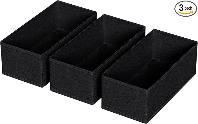 3 PACK Drawer Organizer Clothes，drawer Divider， Dresser Drawer Storage for Sock, Underwear, Bra，Panties，Belt, Tie, Stockings,