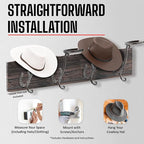 Cowboy Hat Rack - Set of 2 Decorative Wall-Mounted Holder - Heavy-Duty Iron Hanger and Organizer DIY Kit for Hats, Coats and 