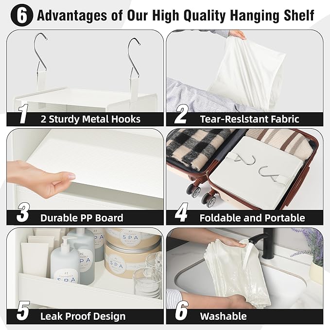 GRANNY SAYS 4-Shelf Hanging Organizer, Closet Hanging Shelves, Closet Hanging Storage Organizers, Organization for Bedroom, L