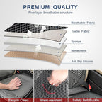 1 Pack Ventilated Cooling Car Seat Cover for Summer, 3D Air Mesh Breathable Leather Front Seat Protector with Storage Pocket,