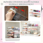 Kathfly 6 Pcs Medicine Cabinet Organizer Acrylic Stackable Clear Makeup Organizer with 2 Drawer 1 Storage Box 2 U Movable Par