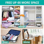 Cozy Essential Vacuum Storage Bags, 80% Compression Vacuum Seal Space Saver Plastic Packaging Bags for Clothes, Blankets, Pil