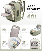 LOVEVOOK Large Travel Backpack for Women, TSA Carry on Backpack for Airplanes, 40L Personal Item Travel Bag for Women fits 17