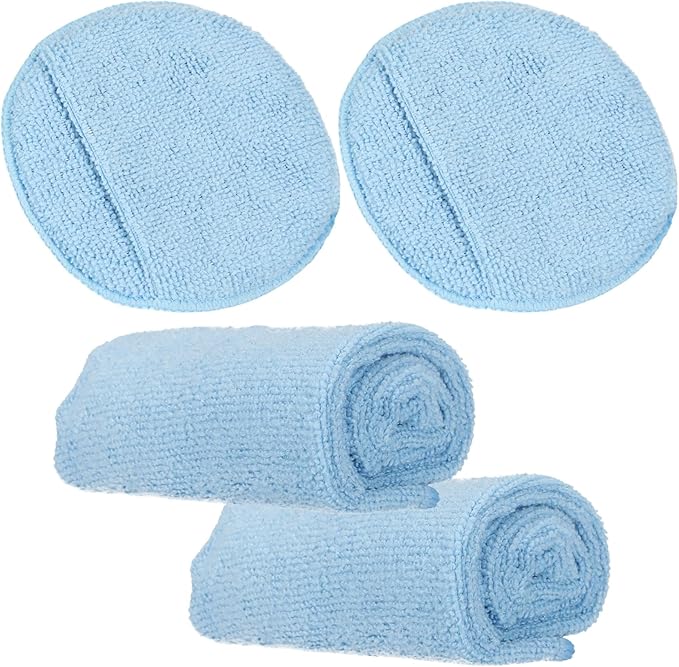 Leather CPR Microfiber Applicator Sponge (2) & 2 pcs 16in Towels - Use for Applying Conditioner and Cleaner to Car Interiors 