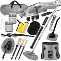 Viewsun 21Pcs Car Cleaning Kit with High Power Handheld Vacuum, Car Wash Mop with Long Handle, Bucket, Detailing Brush Set, W