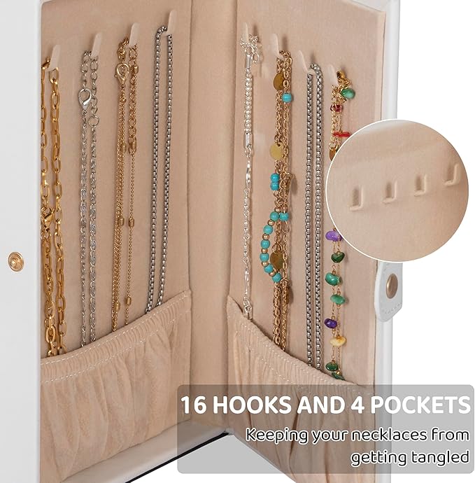 AKOZLIN 6-Tier Jewelry Box Lockable Leather Jewelry Storage Case with 5 Drawers for Women Girls Ring Necklace Earring Bracele