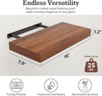 Floating Shelves for Wall, 7.9" Deep Wall Mounted Wood Shelves for Bathroom, Bedroom, Living Room, Kitchen, Hanging Shelf for