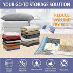 Cozy Essential Vacuum Storage Bags, 80% Compression Vacuum Seal Space Saver Plastic Packaging Bags for Clothes, Blankets, Pil