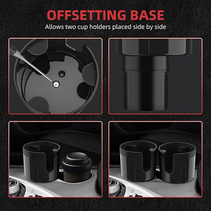 DYLEN Car Cup Holder Expander, Cup Holder Extender Adapter for Car with Expandable Insert, Compatible with Yeti 20/26/30oz, H