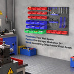 WORKPRO Pegboard Organizer Wall Mounted, 44PC Tool Storage Rack with Bins and Hooks, Peg Board Wall Organizer for Garage Orga