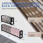 4 Pack Narrow Wall Mounted Shoe Rack for Small Spaces, Hanging Shoe Rack Holds 16 Pairs, 17"-30"Adjustable Heavy Duty Wall Sh