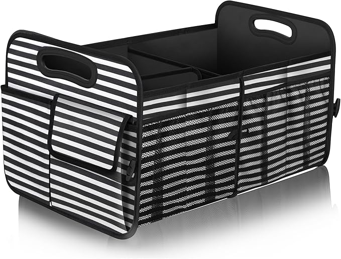Femuar Car Trunk Organizer,Car Storage Organizer with 72L Large Capacity Waterproof Collapsible and 11 Pockets,Trunk Organizer for Car