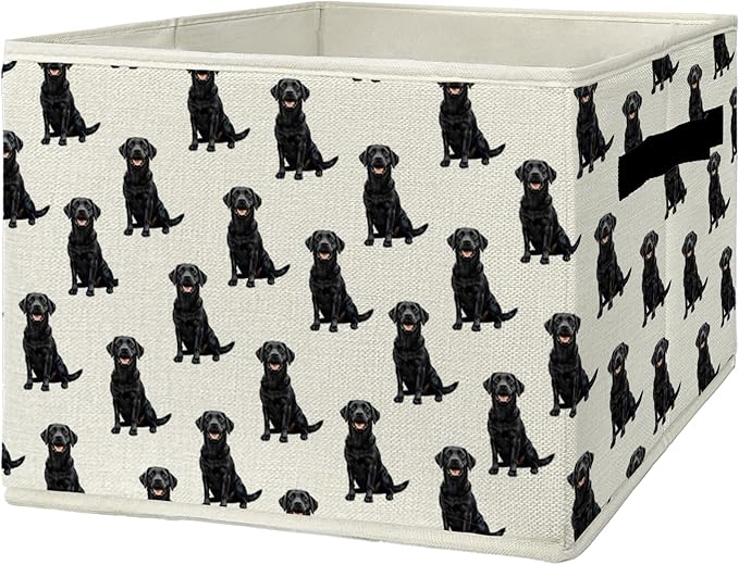 Black Lab Gifts Storage Bins & Boxes with Handles,Dog Foldable Basket for Organizing Dog Lovers Women,Labrador Retriever Chri