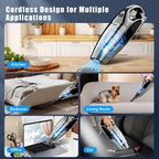 Handheld Vacuum Cordless Rechargeable Portable Car Vacuum, 7500Pa Powerful Suction Mini Hand Held Vacuum, 670ML Cup Lightweig