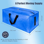 HOMESURE 8 Pack Large Strong Moving Bags with Zippers & Carrying Handles - Water-Resistant - Heavy Duty Storage Tote for Spac