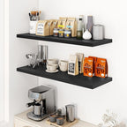 Dreamland 40" Floating Shelves for Wall, 12" Deep Slim Black Floating Shelves, Wall-Mounted Shelves for Bedroom, Living Room,
