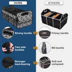 Deosk Car Organizer for SUV - 6 Big Pocket Trunk Storage With Waterproof Polyester, Car Accessories for Women/Men, Cow