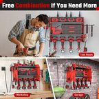ZESEN Power Tool Organizer with Charging Station, Heavy Duty 3 Layer Drill Holder Wall Mount Garage Shelf Rack with 6 Outlet 
