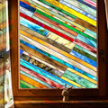 SUNBABY Stained Glass Window Privacy Film: 3D Decorative Vintage Static Clings, Day and Night Privacy, Renter-Friendly Non-Adhesive Sticker for Home Bathroom Door Window Coverings,16.9 x 39.4 Inch