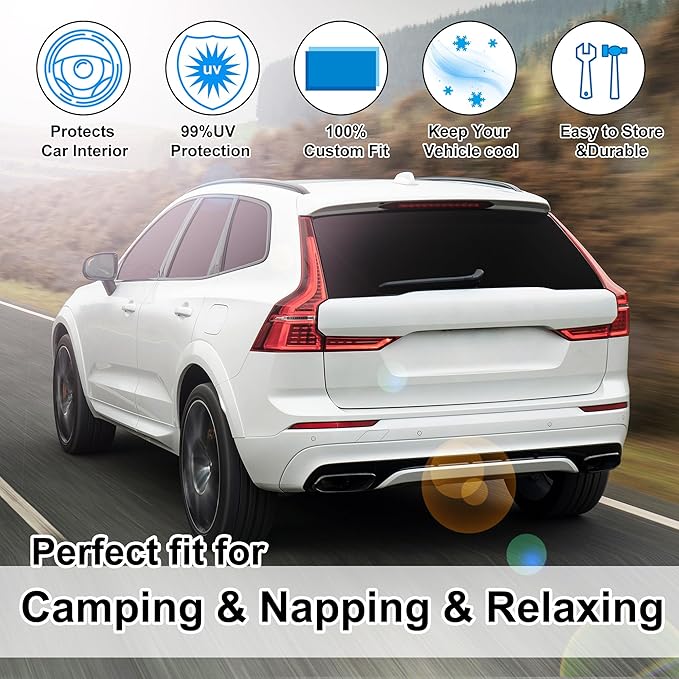 TINGLU Window Shades for Volvo XC60 2018-2025 2026 Accessories Car Side Full Windows Rear Triangular Windshield Sun Shade Sun UV Rays & Privacy Protection for Camping,Napping,and Relaxing 8PCS