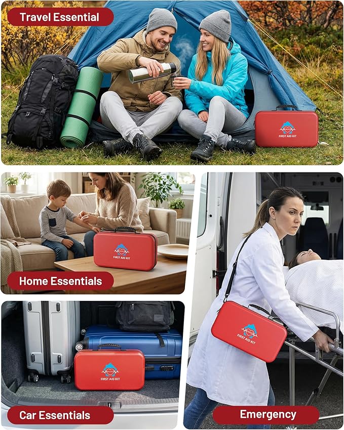 500 Pcs First Aid Kit for Home/Car/Travel/Camping/Businesses, Waterproof Emergency Kit for Hiking, Sports, Truck, Office, Veh