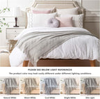 BATTILO HOME Light Grey Throw Blanket for Couch, Geometric Grey Bed Throws Decorative Boho Blanket for Sofa Living Room, 50"x