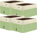 BALEINE 4 Pack Fabric Closet Storage Bins for Shelves, Linen Closet Organizers and Storage, Decorative Baskets for Organizing