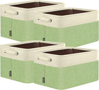 BALEINE 4 Pack Fabric Closet Storage Bins for Shelves, Linen Closet Organizers and Storage, Decorative Baskets for Organizing
