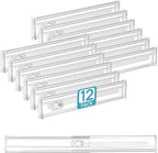Vtopmart 12 Pack 2.36" Short Upgrade Drawer Dividers for Kitchen Drawer, 12.8"-22.3" Expandable Kitchen Drawer Organizer, Cle