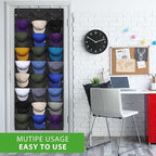 Dofilachy Hat Rack - Hat Organizer - Hat Racks for Baseball Caps, Visible Hat Holder - Baseball Rack for Wall Door with 3 Hoo