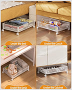 Under Bed Organizer, Storage Bins Under Bed, 60L Underbed Storage Bins for Bedroom Clothes Shoes Blankets (White, 1 Pack)