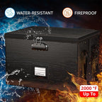 ROSONG Fireproof Document Box File Organizer - Portable Locking Filing Storage Box with Handle Waterproof for Hanging Letter/