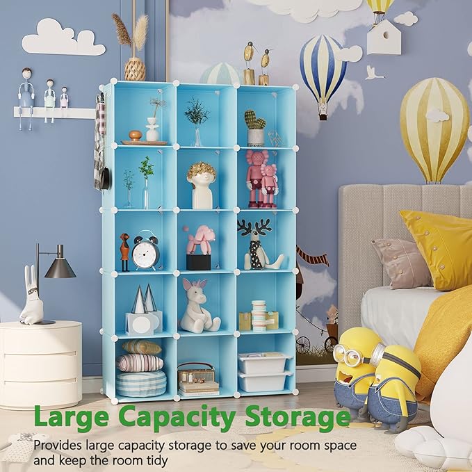 C&AHOME Cube Storage Organizer, 16-Cube Shelves Units, Plastic Storage Cubes, DIY Closet Organizer, Modular Closet Storage Sh