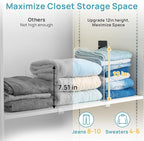 Vtopmart 8 Pack 12in Height Shelf Dividers for Closet Organization, Clear Plastic Closet Shelf Dividers of Upgrade Height for