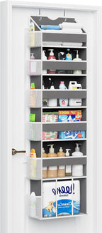 Over The Door Organizer, Hanging 6-Shelf Storage Organizer with 50lb Heavy Duty Perfect for Bathroom Closet Nursery Bedroom (
