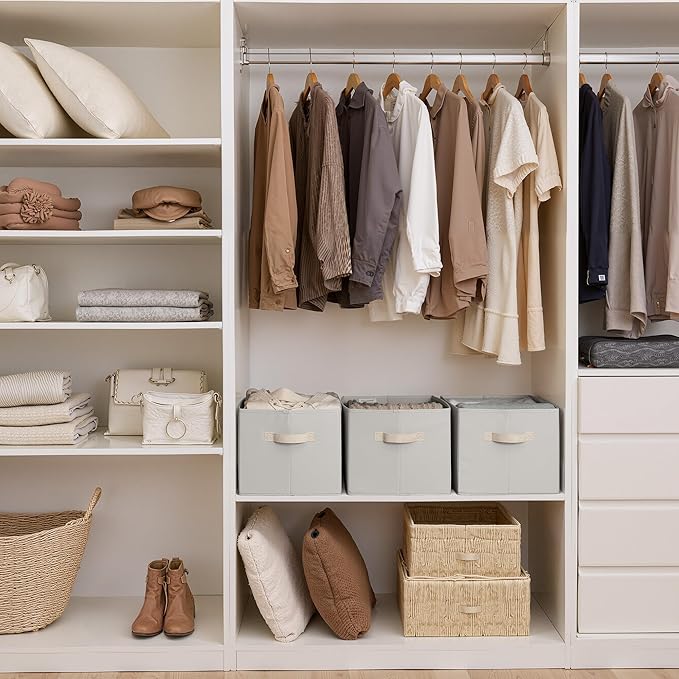 StorageWorks Storage Baskets for Shelves, Fabric Storage Bins, Closet Organization and Storage Baskets, Organizer Bins for Cl