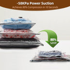 18 Pack Travel Vacuum Bags for Clothing,Compression Seal Packing Cubes for Suitcase Backpack,Vacuum Seal Bags for Clothing,Ca