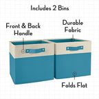 RiverRidge Kids storage bins - 10.5 Cube Storage Organizer with Handles - Turquoise Two-Tone closet organizers and storage fo