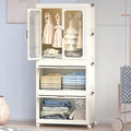 Montary Portable Kids Closet Storage Organizer for Clothes, Children's Wardrobe Closet with Magnetic Doors, Plastic Baby Ward