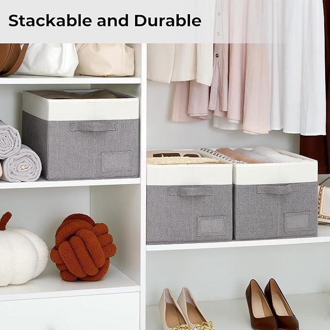 GRANNY SAYS Storage Baskets for Shelves, Fabric Storage Bins for Clothes, Closet Organization Bins, Collapsible Storage Bins 