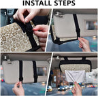 Car Tissue Holder Car Visor Organizer Tissue Box Holder for Car Sun Visor Organizer with Car Vehicle Accessories Essentials Interior for Women Men Brown and Beige Leopard Print