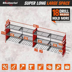 2-Pack Large Power Tool Organizer Wall Mount,Heavy Duty Cordless Tool Organizer with 18 Drill Holder,600 Lbs Capacity 3-Layer