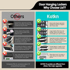 Kotkn 10 Tier Hanging Shoe Rack - Heavy Duty Behind The Door Hanging Shoe Rack, Sturdy Oxford Cloth, 20+ Pairs Over The Door 