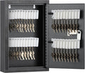 KYODOLED Locking Key Cabinet, 40 Key Storage Lock Box with Code, Key Box Wall Mount with Combination Lock, Key Hooks & Tags L