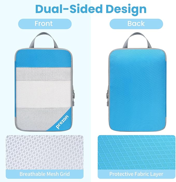 Compression Packing Cubes for Travel, Lightweight Vacation Travel Essentials, Travel Accessories for Suitcase Organizer Bags 